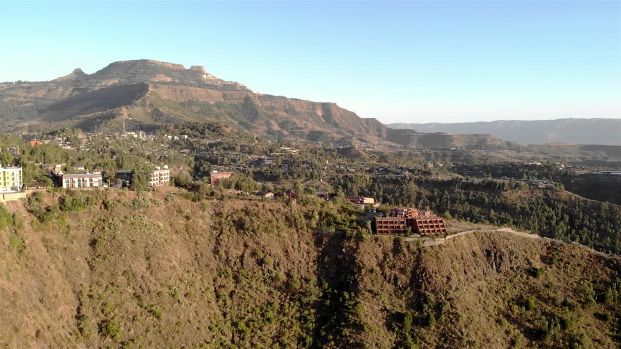 cordilheira de lalibela e hotel, lalibela, etiópia - imagens aéreas