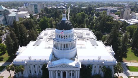 an excellent aerial shot of the capitol building in sacramento california