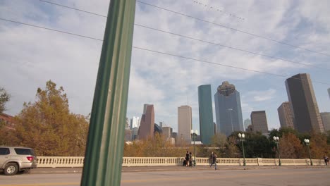 panning shot of downtown houston skyline