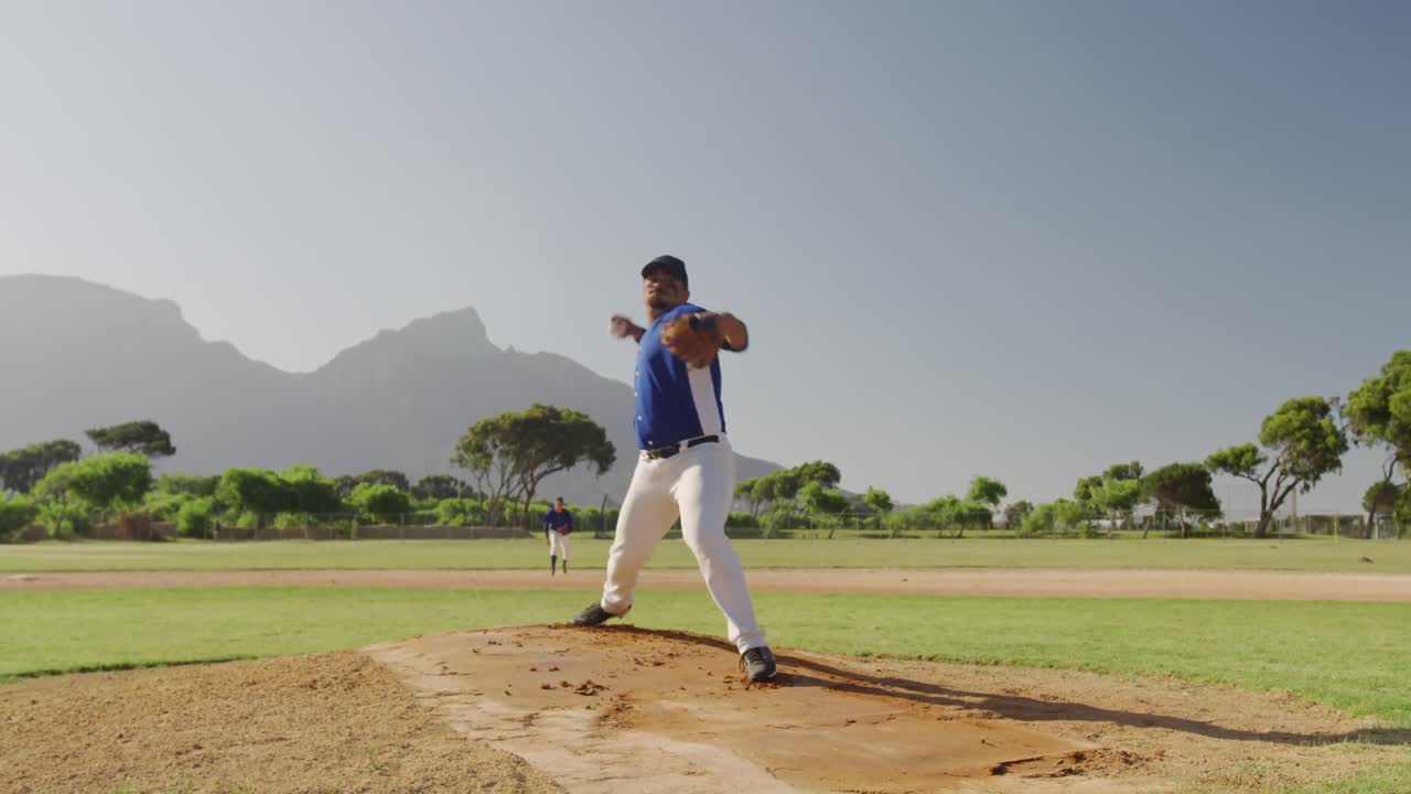 Baseball player throwing a ball during a match