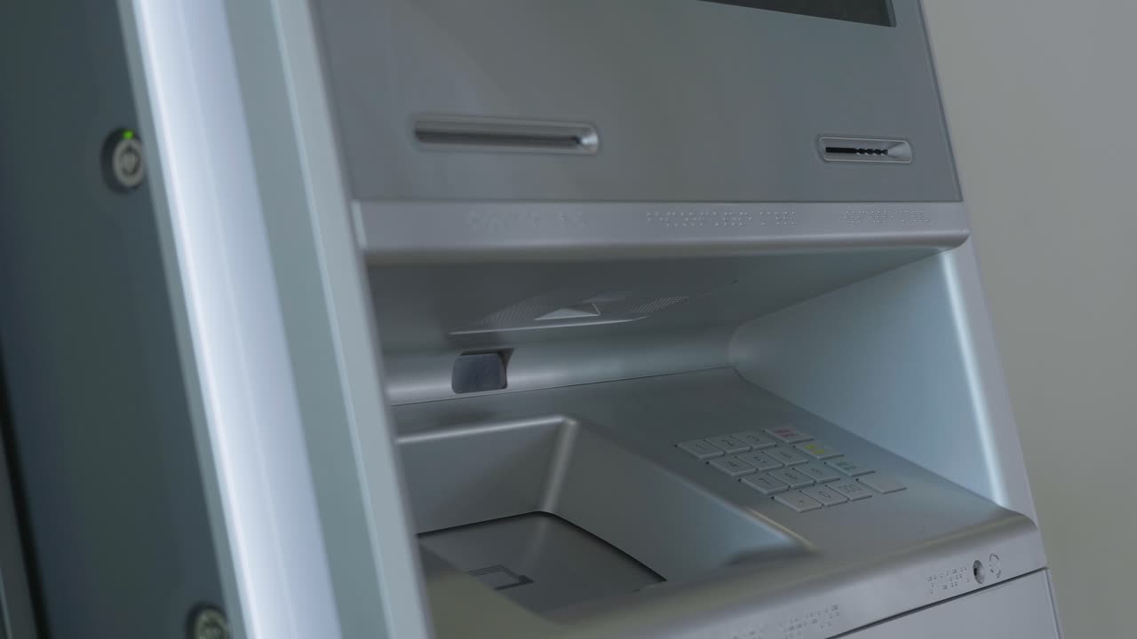 Person using an ATM
