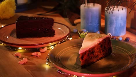 sliced of cakes serve in plate during traditional armenia christmas celebration