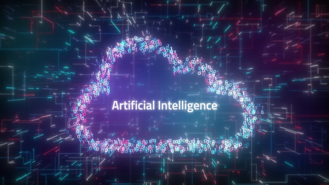 Artificial Intelligence Concept over futuristic cyberspace background