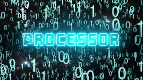 bluish processor concept with digital code