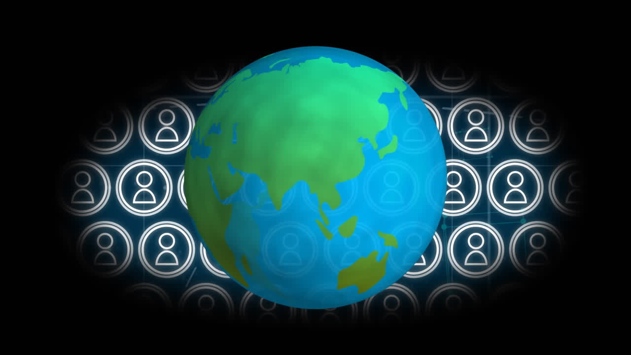 animación del globo terrestre a través de una red de conexiones