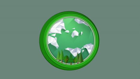 animation of eco friendly green planet earth