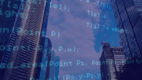 animation of data processing over cityscape