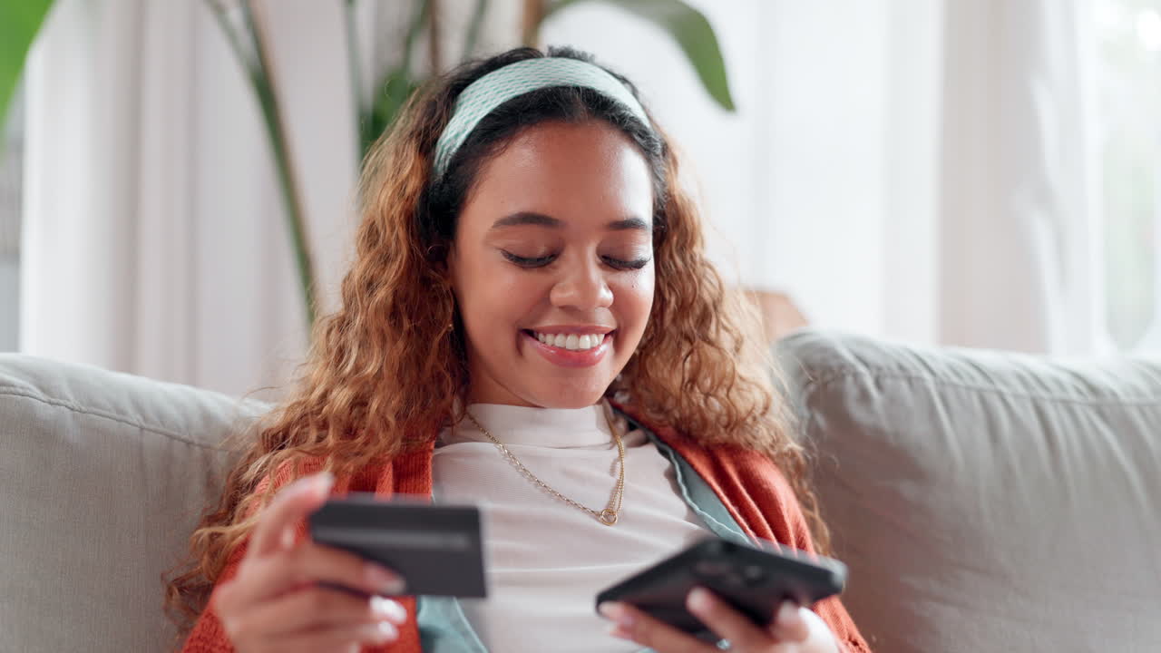 Happy Woman Shopping Online
