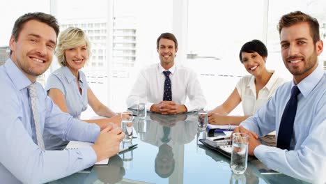 business people shaking hands during a meeting
