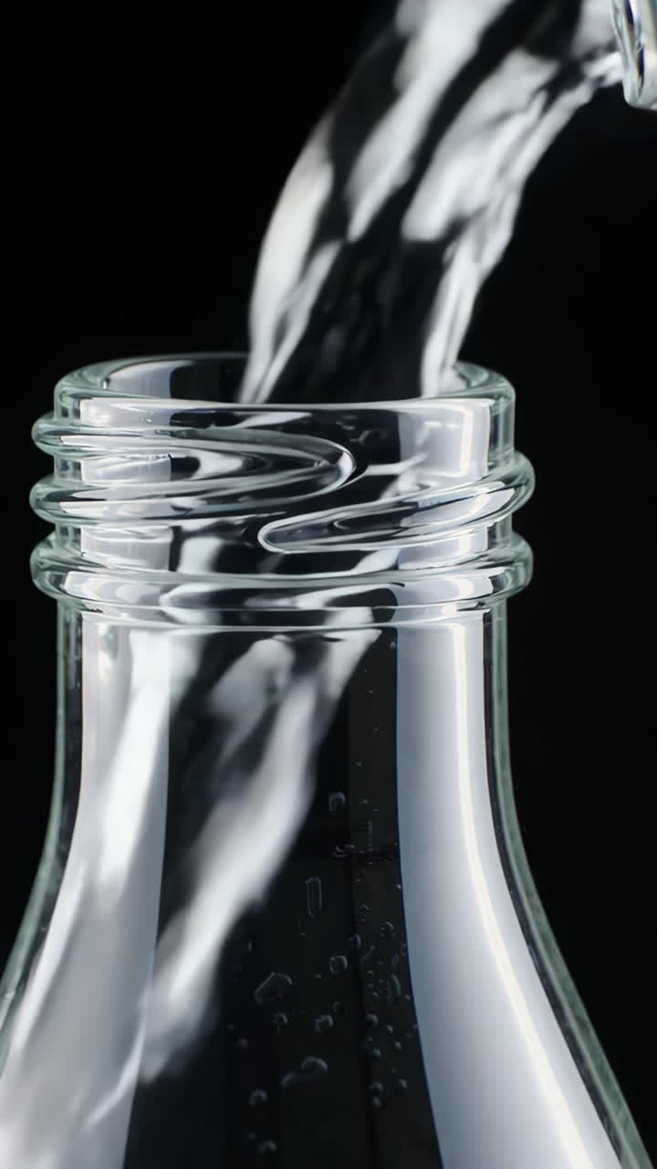 Water Pouring into a Bottle
