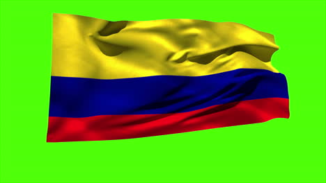 la bandera nacional de colombia soplando en la brisa