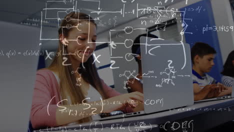 animation of over equations over schoolgirl using computer