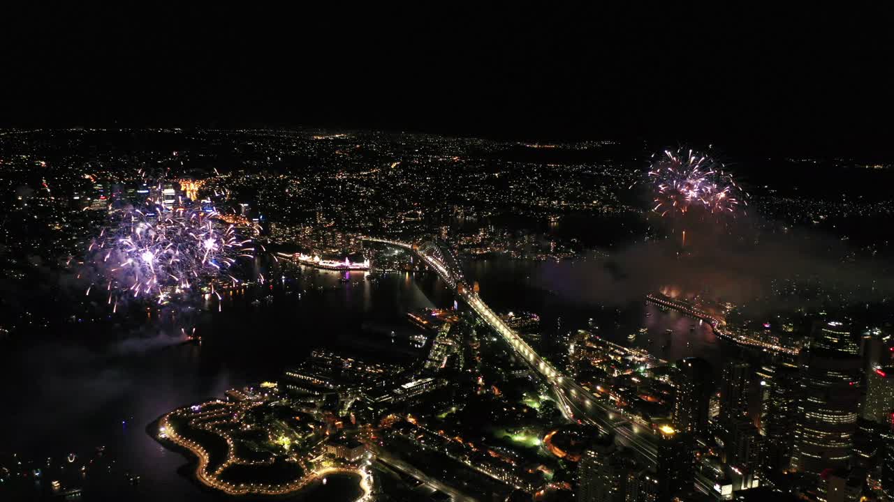 sydney 21:00 fuegos artificiales 2018-2019 desde el dron