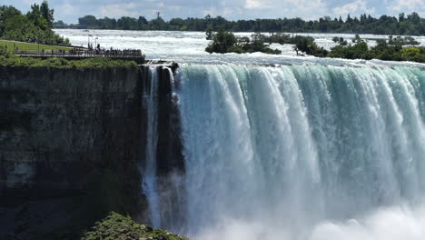 niagara falls - horseshoe falls with tourists on observation deck in canada