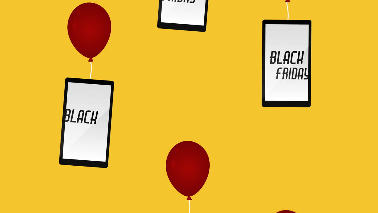 스마트 폰과 함께 블랙 프라이데이 거래 라벨