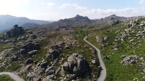 Road-in-the-Beautiful-Mountains-of-Gerês,-Portugal