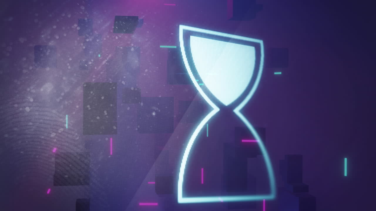 animación del icono del reloj de arena y procesamiento de datos