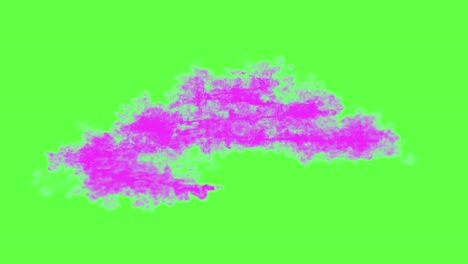 abstract pink shapes on green background