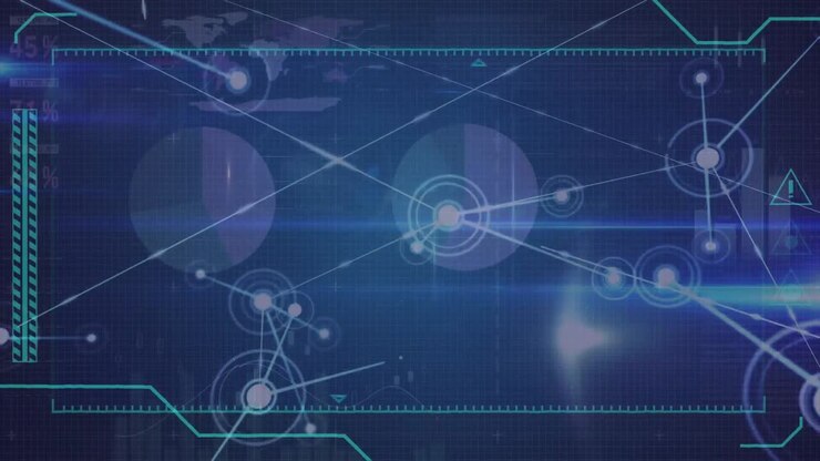 Animation of network of connections over data processing