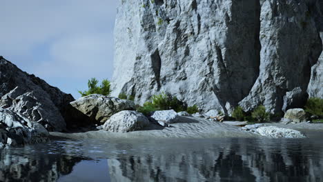 Rock-cliff-and-emerald-sea-in-island