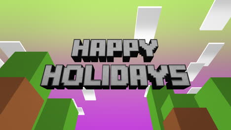 Pixelated-holiday-greeting-with-Happy-Holidays-in-colorful-blocks