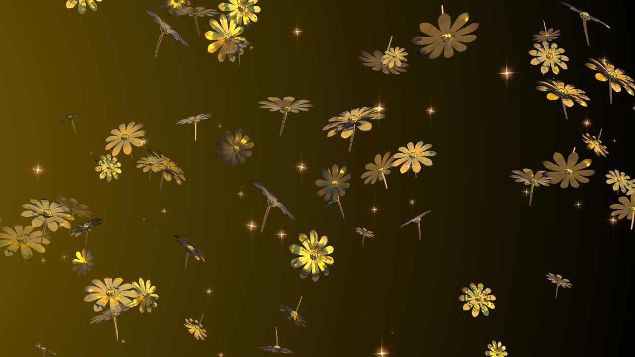 금 꽃 입자 루프 애니메이션