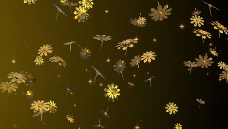 gold flower particle loop animation