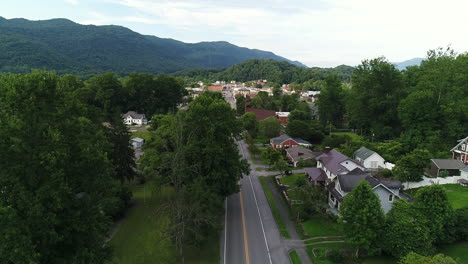 a slowly rising aerial establishing shot of a residential neighborhood in the virginia hills
