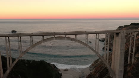 bixby bridge in big sur at sunrise, california