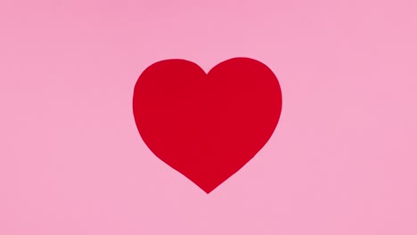 corazón rojo para el día de san valentín mover a la izquierda a la derecha en el tema rosa. detener el movimiento