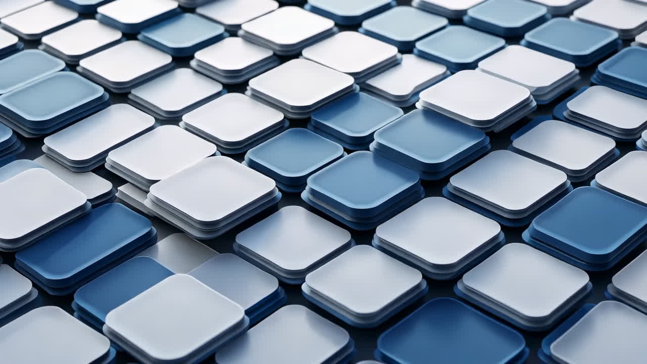 Abstract Blue and White Square Tile Pattern