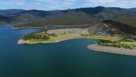 advancetown lake,summers day,calm water,looking towards gold coast hinterland