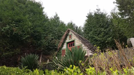 tracking shot of ancient typical house in the madeira island in slow motion