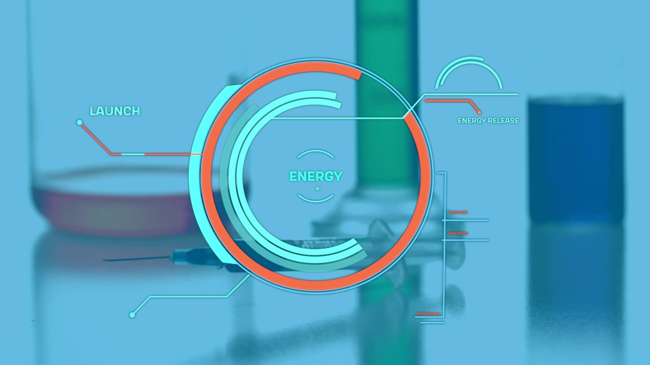 Animation of data processing and vaccine over beaker
