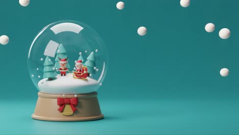 a whimsical christmas snow globe featuring festive characters among snowy trees, capturing the joyous spirit of the holiday season in a magical miniature setting