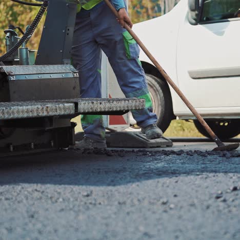 worker on road construction