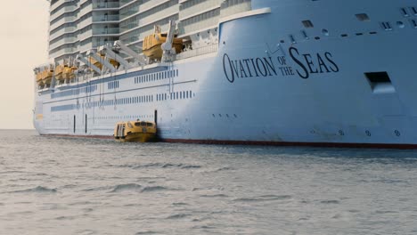 cruise ship anchored at mystery island, vanuatu.