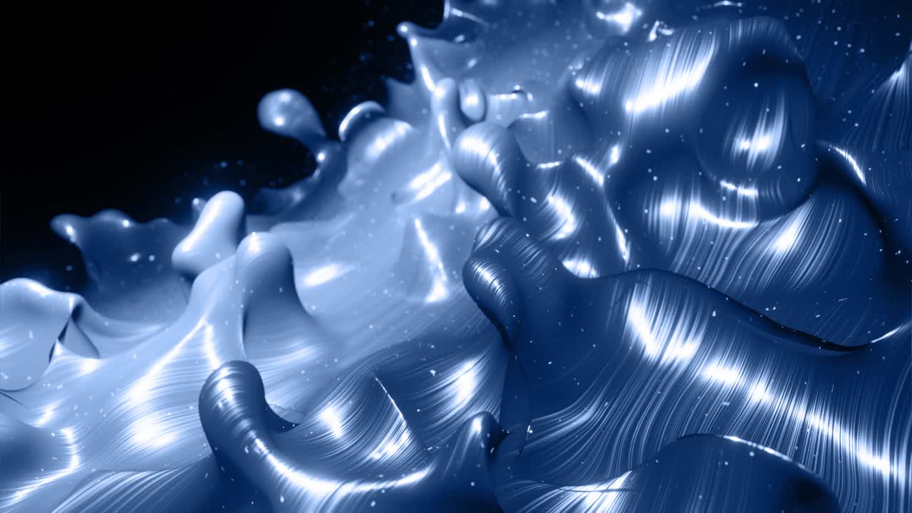 4k에서 액체 검은색 그라디언트의 부드러운 애니메이션; 추상적인 루프 스타일의 배경으로 반이는 페인트 표면; 물방울처럼 표면에 3d 스플래시와 함께 점성 액체에서 반이는 모노크롬