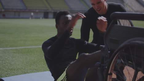Man in Wheelchair Exercising