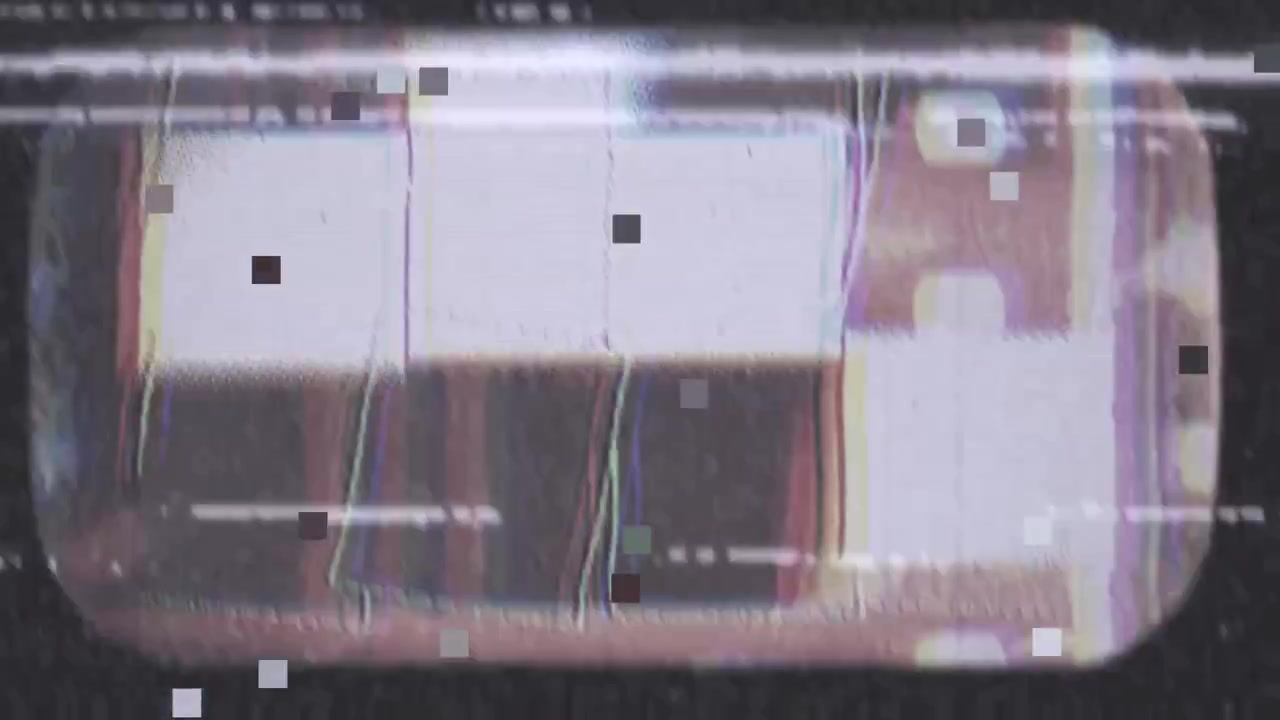 Abstract Digital Glitch and Static Noise on a Retro TV Screen
