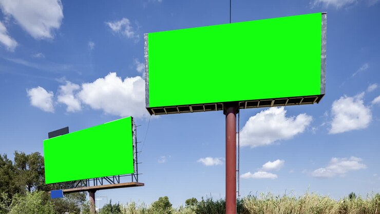 large outdoor advertising billboards with green screen