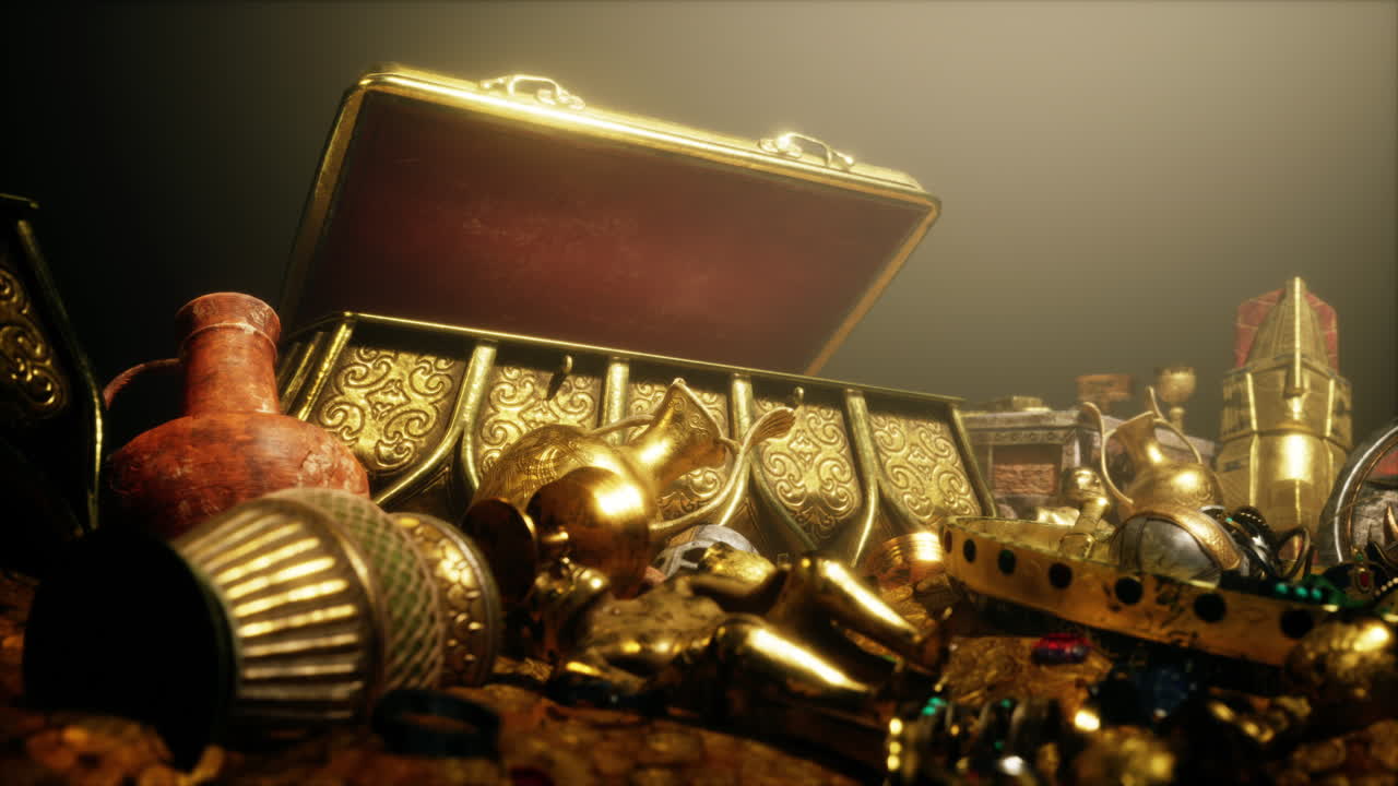 misterioso abierto viejo tesoro de madera