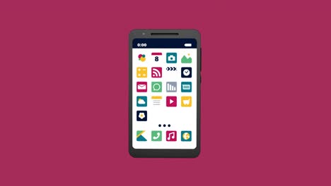 realistic 3d black phone animation. mockup. chroma screen with track marks. animated background with textures and warm colors.