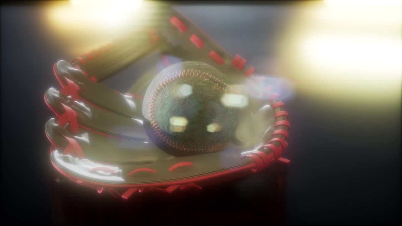 어두운 배경에 야구와 손잡이