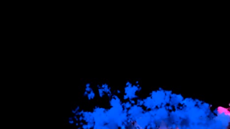 abstract backdrop with colorful smoke isolated on black background