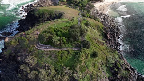 Norries Headland Boardwalk In Cabarita Beach, NSW, Australia - Drone Shot