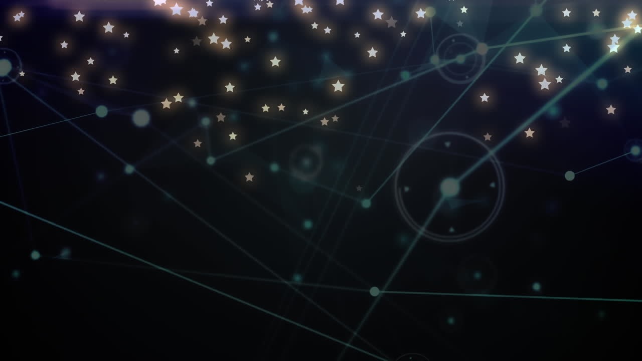 Animation of stars over network of connections