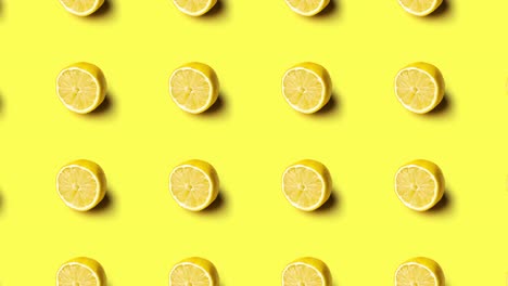 animation of lemons pattern on yellow background