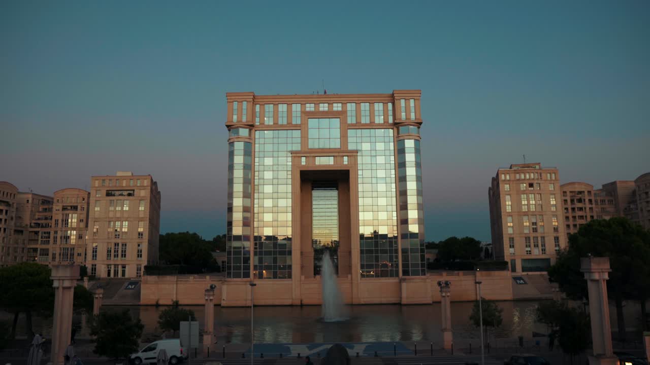 Walk closer to the building in the night