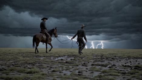 cowboys in a storm